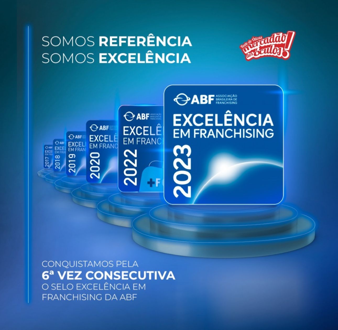 Pela 6ª Vez Consecutiva Mercadão Dos Óculos Conquista Selo De Excelência Em Franchising Mapa 3169